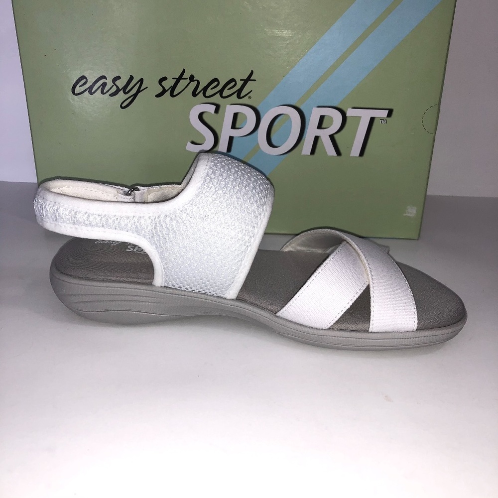 Easy Street Shae Fabric Open Toe Casual Sandals - Picture 3 of 4